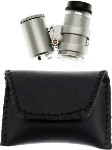 SE Mini UV Pocket Microscope, 45x, LED Illuminated, Storage