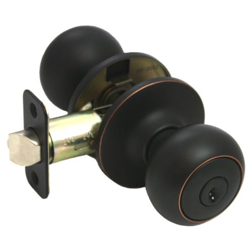 Designers Impressions Bedford Design Oil Rubbed Bronze Entry Door Knob Kwikset Keyway (We Key Lock Orders Alike for Free)