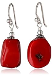 Barse "Basics" Red Bamboo Coral Drop Earrings