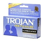Trojan Her Pleasure Latex Condoms Lubricated 12 condoms