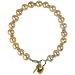 Key to My Heart Peach Pink Cultured Pearl Charm Bracelet in 18k Yellow Gold Overlay Sterling Silver (7")