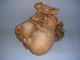 Hugging Pigs Figurine