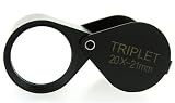 20x by 21mm TRIPLET professional JEWELERS LOUPE Black with LEATHER CASE