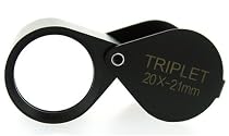 20x by 21mm TRIPLET professional JEWELERS LOUPE Black with LEATHER CASE