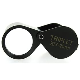 20x by 21mm TRIPLET professional JEWELERS LOUPE Black with LEATHER CASE