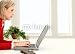 Wallmonkeys Peel and Stick Wall Decals - Beautiful Young Woman Paying Bills Online - 18"W x 13"H Removable Graphic
