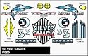 Stick-On Decal,Silver Shark
