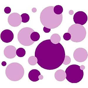 Set of 130 Light Purple and Purple Polka Dots Circles Wall Decor Graphic Vinyl Lettering Mural Decal Stickers Kit Peel and Stick Appliques