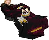 NFL Washington Redskins Adult Comfy Throw, Officially Licensed Blanket with Sleeves by Northwest, "Smoke" Design