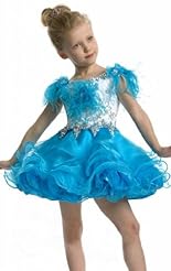 Girls Lace Crystals Crystal Beaded Applique Chiffon/Taffeta/Tulle Flower-Girl Dress/Pageant Dress 