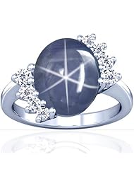 14K White Gold Oval Cut Blue Sapphire Fana Designer Ring