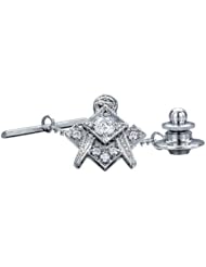 Sterling Silver .15ct tw Genuine Diamond Master Mason Tie Tac