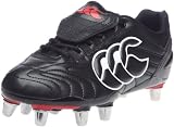 Canterbury Stampede Club 8 Stud, Chaussures de rugby mixte adulte - Noir/Rouge/Blanc, 45 EU