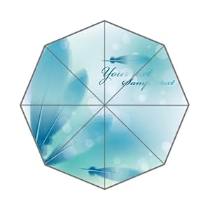 Auto Folding Foldable Umbrella Clear Pure Light Blue Feather Plume Your Best Choice Compact Elegant Noble Pattern