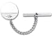 Rhodium-plated .01 Ct. Diamond Polished Florentined Tie Tack