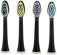 Great Smile Store GS25093-0204 Replacement Brushes for Crystal Care Professional Sonic Toothbrush, Black (Pack of 4)