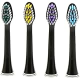 Great Smile Store GS25093-0204 Replacement Brushes for Crystal Care Professional Sonic Toothbrush, Black (Pack of 4)
