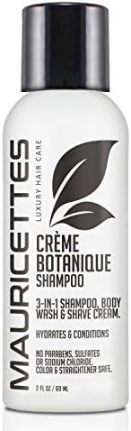 Mauricettes Créme Botanique 3-in-1 Shampoo 2oz Bottle Perfect For Travel Or Just To Try. Paraben Free, Sulfate Free, & Sodium Chloride Free
