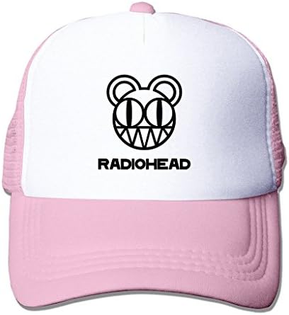 BYPGLT Radiohead Bear Logo Adjustable Printing Mesh Cap Snapback Unisex Custom Hats Pink