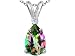 1.33 cts Genuine Mystic Rainbow Topaz and Diamond Pendant - 14kt White or Yellow Gold