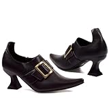 Womens Sexy Black Shoes Oxford Witch Shoes Costume Accessory 3 Inch Heel Black