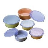 パックウェア（大）２個とパックウェア（小）３個セット　感熱プラスチック蓋付保存容器　森野熊八　感熱ラップいらず　美濃焼　ギフトセット　箱入り 森野熊八