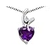 1.95 cttw 925 Sterling Silver 14K Gold Plated Genuine Heart Shaped Amethyst Pendant
