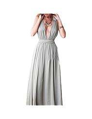 Halter  Shirred Polyester Maxi Dress  With a Bow(s) and a Sash 