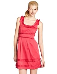 A-line Cotton/Spandex Full-Skirt Pleated Summer  Dress