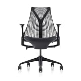 Herman Miller SAYL Chairs ハーマンミラー セイルチェア　サスペンションミドルバック／アジャスタブル肘：ブラック／ブラックベース／ブラックフレーム／サスペンションフィニッシュ：ブラック／ファブリック(コスモス)：ノアール