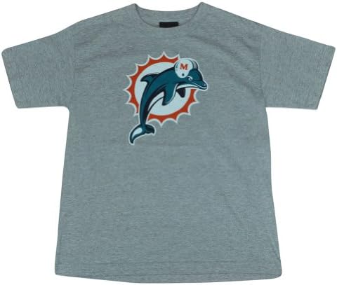 NFL Reebok Miami Dolphins Logo Premier Tee Youth Tshirt Grey DK3135 Large 14/16