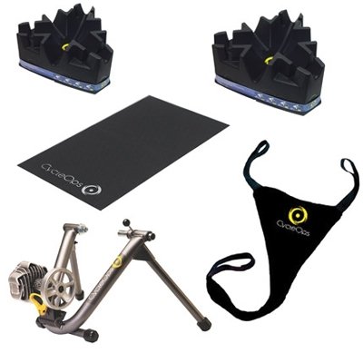 CycleOps Fluid 2 Pro Pack Indoor Bike Trainer/Training Mat/Bike Thong/2 Climbing Blocks - 9320