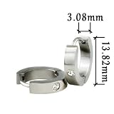 April Birthstone Stainless Steel Mens Hoop Earrings