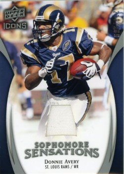 Donnie Avery St. Louis Rams 2009 Upper Deck Icons Sophomore Sensations Jersey #SSDA Football Card
