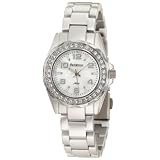Armitron Women's 75/4077MPWT Swarovski Crystal Accented White Aluminum Bracelet Watch