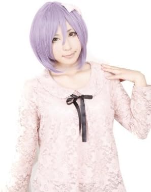 FENGSHANG Lolita Nagato Yuki Short Cosplay Wigs for Women 14 Inches Purple