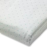 SwaddleDesigns Fitted Flannel Crib Sheet - Pastel Blue Polka Dots on White