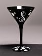 Personalitini - Monogram Black Polka Dot Martini Glass - S Personalitini - Monogram Black Polka Dot Martini Glass - S