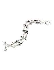 Twisted Blade Silver 2 Row Small Dagger Link 8.5 Inch Bracelet