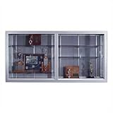 IMAGE OF Series 50 Wall-Mounted Sliding Glass Door Trophy Case - Wood Veneer (without Lighting) Size: 4' H x 4' W