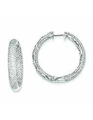 3.3 Carat 14K White Gold Diamond In-Out Hinged Hoop Earrings