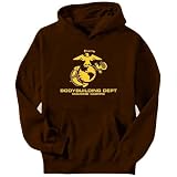 Bodybuilding Dept Marine Corps Sports Mens Hoodie (Brown, Sizes X-Small - XXX-Large)