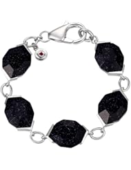 ELLE Jewelry Sterling Silver Faceted Blue Goldstone Bracelet