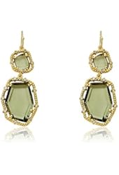 Riccova "Sliced Glass" 14K Gold Plated Sliced Stones Cubic-Zirconias Accented Earrings