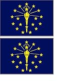 2 Indiana State Flag Stickers Decal Bumper Window Laptop Phone Auto Boat Wall