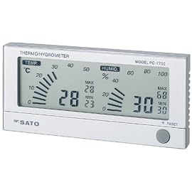 SATO デジタル温湿度計 ルームナビ 【部屋の最高・最低温湿度を常時表示】 PC-7700 1067-00