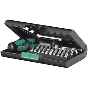 Wera KK 90 Kraftform Ratchet and Bit Set with Rapidaptor One-Hand Technology, 22-Piece