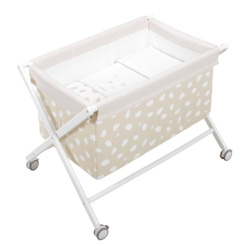 Imagen principal de Petit Praia Patch Arena E53131931 - Moisés tijera (blanco)  50 x 80 x 72, color arena y blanco