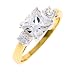 Celebrity Engagement Three Stone CZ Diamond Gold Ring