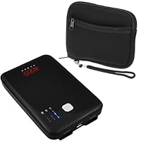 EZOPower 2-Port External Backup Battery Portable Chazrger 5000mAh + Black Neosprece Carrying Battery Case for Samsung Galaxy S4 S3, Galaxy Note 2; HTC One / M7; LG Optimus G Pro and more other smartphones